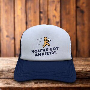 You've Got Anxiety Unisex Trucker Hat Navy AOL Instant Messenger Parody 90s Gift
